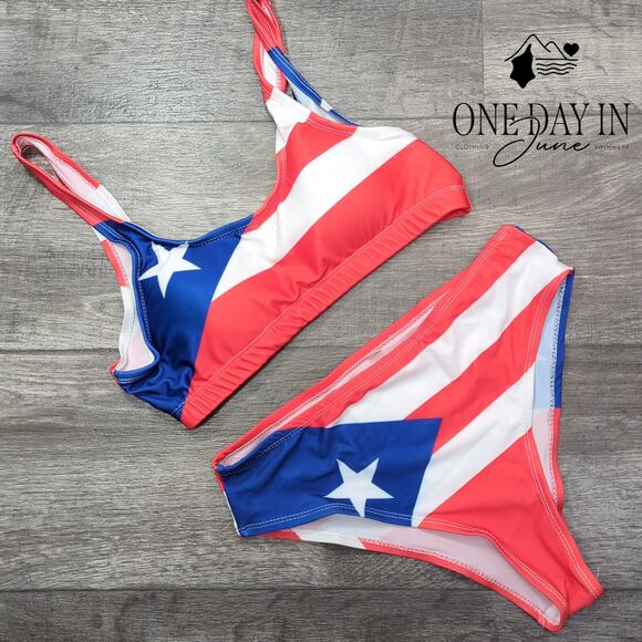 Adisputent Puerto Rico Crop Bikini Swimsuit Size S - Picture 3 of 6
